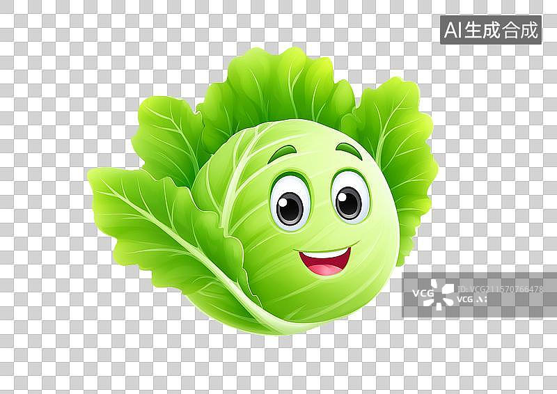 【AI数字艺术】【免抠png素材】3D卡通包菜莲花白图片素材