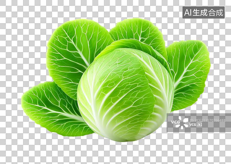 【AI数字艺术】【免抠png素材】3D卡通包菜莲花白图片素材