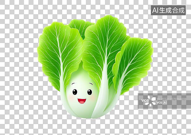 【AI数字艺术】【免抠png素材】3D卡通白菜图片素材