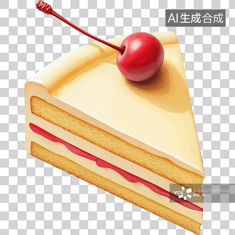 【AI数字艺术】3D樱桃蛋糕元素图片素材