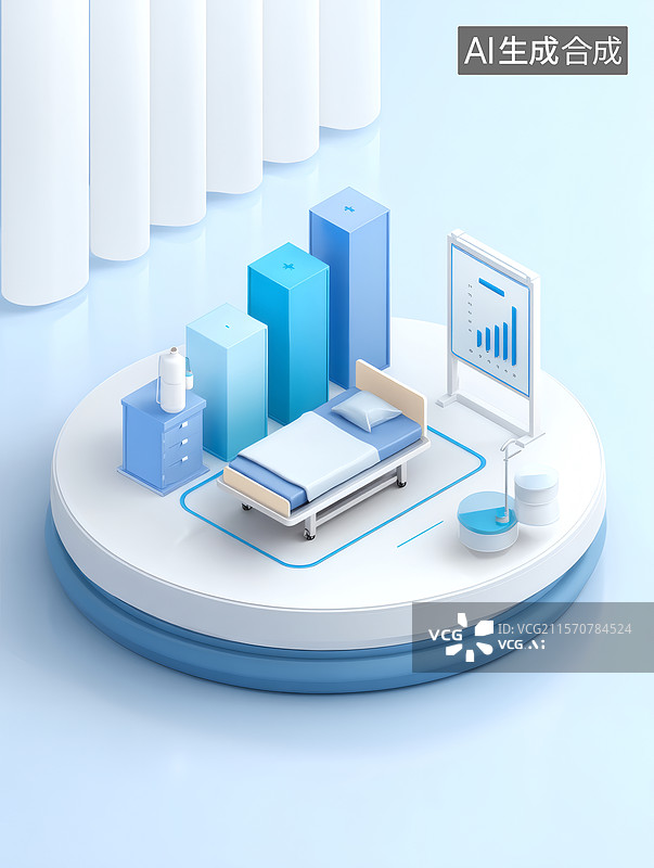 【AI数字艺术】智能医疗病房展示图片素材