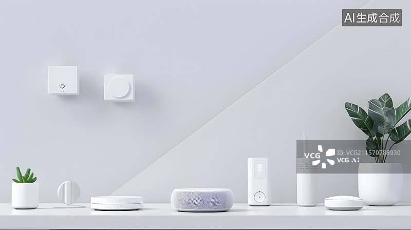 【AI数字艺术】居家生活方式，智能简约家具背景图片素材