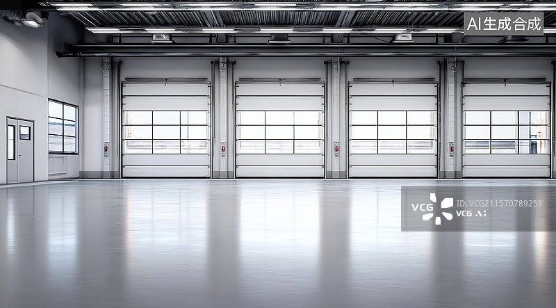 【AI数字艺术】现代化工业厂房内部图片素材