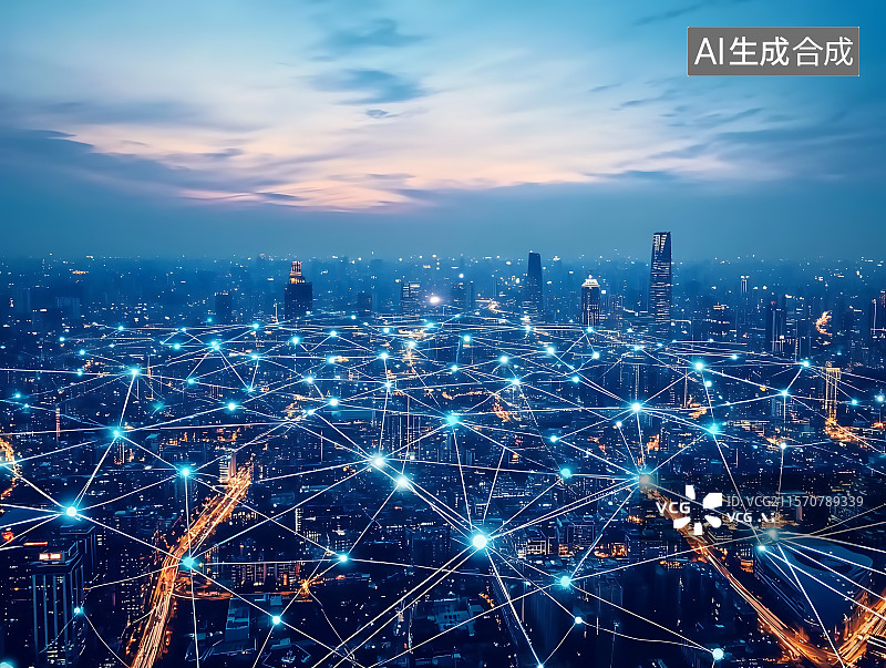 【AI数字艺术】智慧城市互联网5G科技概念图片素材