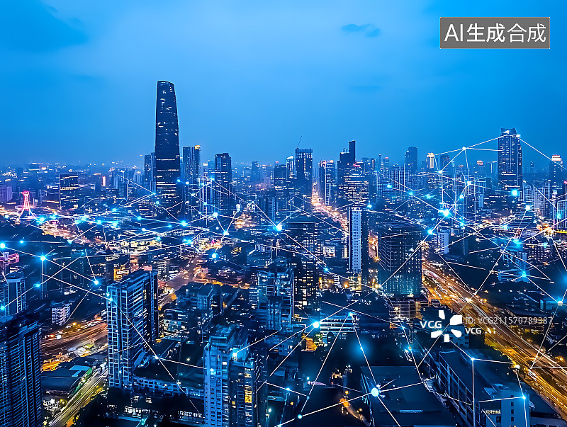 【AI数字艺术】智慧城市互联网5G科技概念图片素材