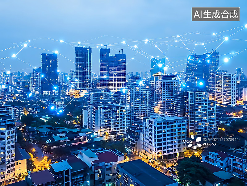 【AI数字艺术】智慧城市互联网5G科技概念图片素材