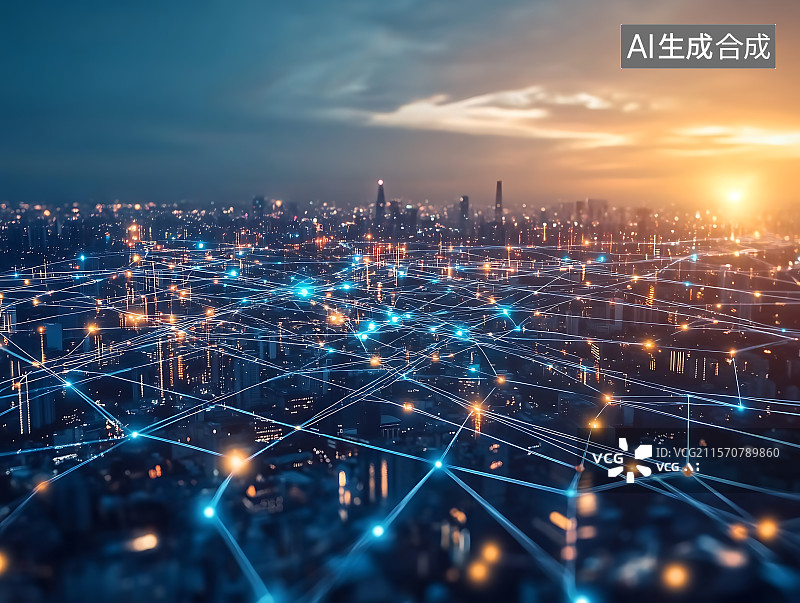 【AI数字艺术】智慧城市互联网5G科技概念图片素材