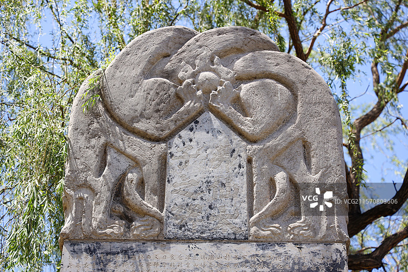 山西省吕梁市文水县，则天庙（武则天纪念馆）内的昇仙太子碑图片素材