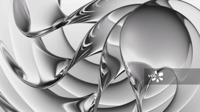 黑白抽象玻璃曲线背景创意动画图片素材