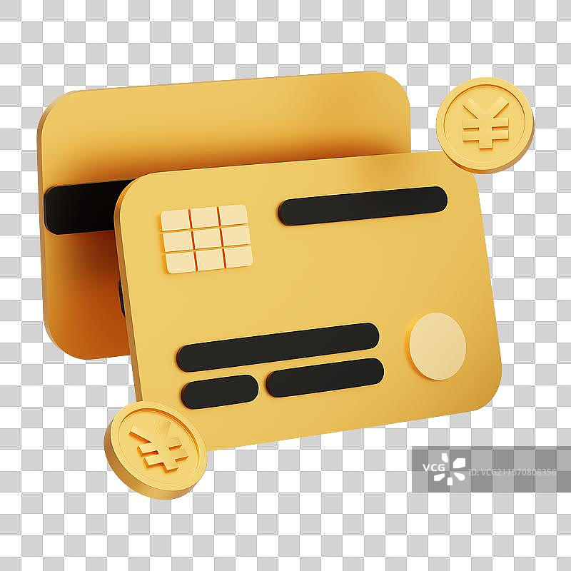 三维立体卡通银行卡信用卡金币免抠元素图片素材