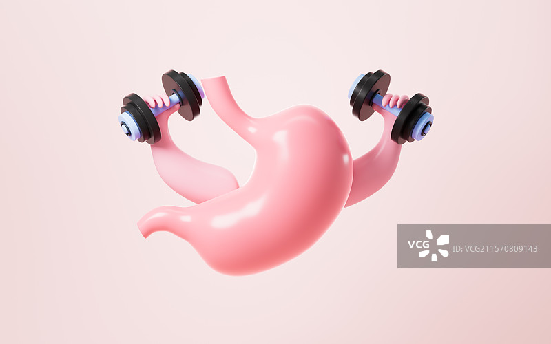 加强人类胃部消化功能强化消化系统创意图3D渲染图片素材