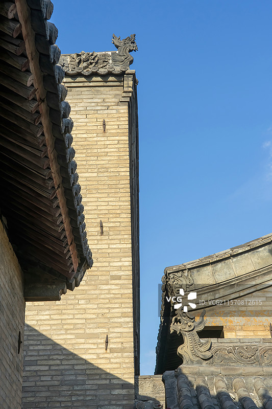 山西省晋中市灵石县王家大院（是中国现存规模最大的明清民居建筑群之一，被誉为“民间故宫”“华夏民居第一图片素材