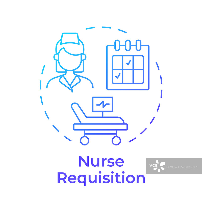 护士申请蓝色渐变概念图标图片素材