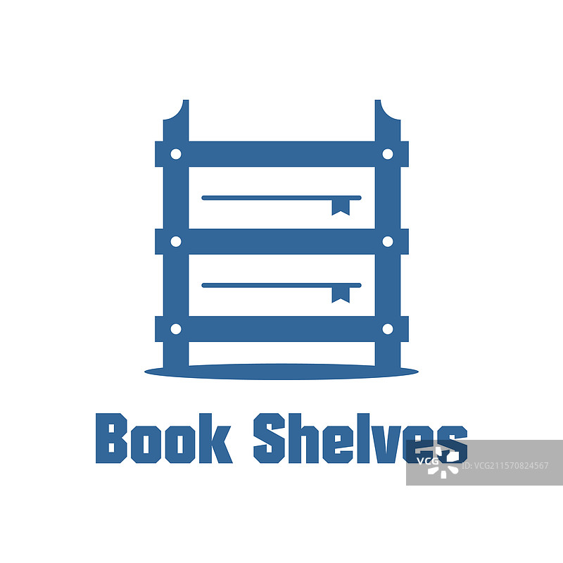 书架扁平极简风格标志设计图片素材