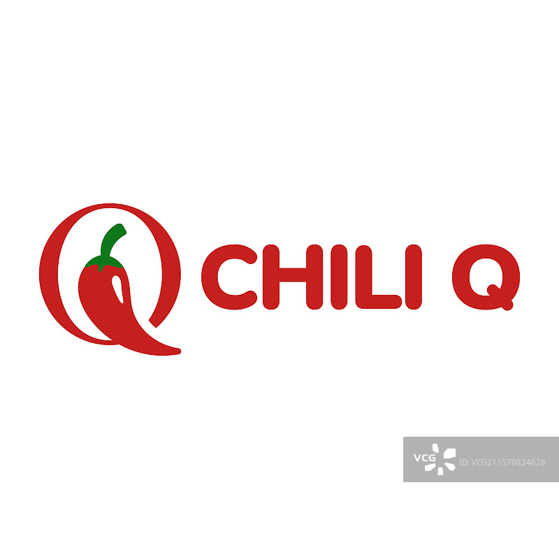 辣椒字母Q扁平极简风格logo设计图片素材