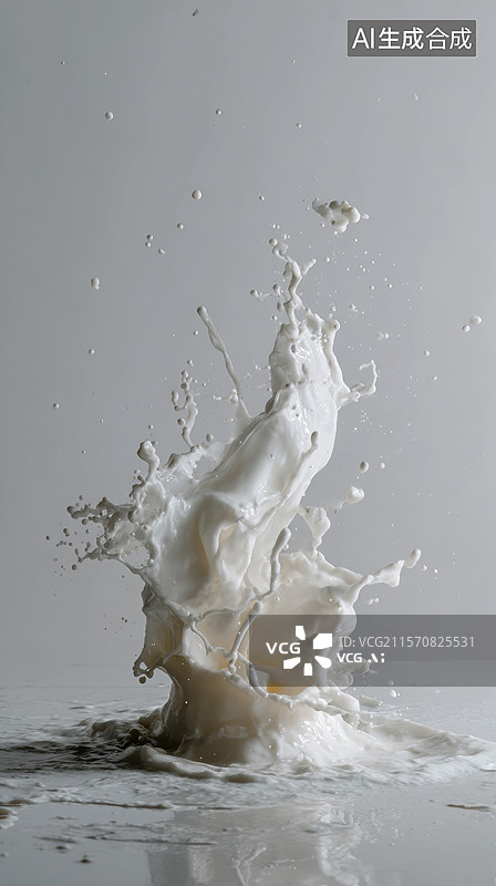 【AI数字艺术】牛奶飞溅的瞬间图片素材