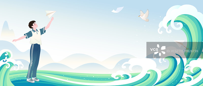 高考冲刺加油金榜题名高中生加油矢量插画图片素材