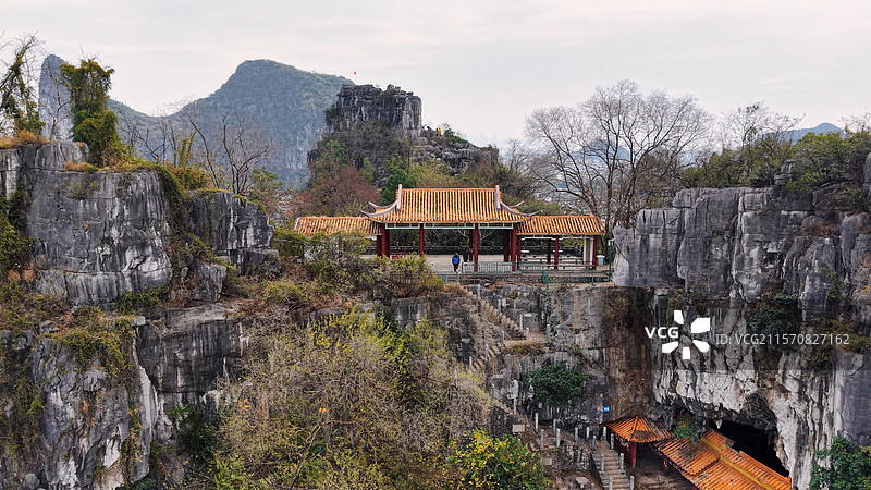 广西桂林风光：南溪山公园-龙脊亭图片素材