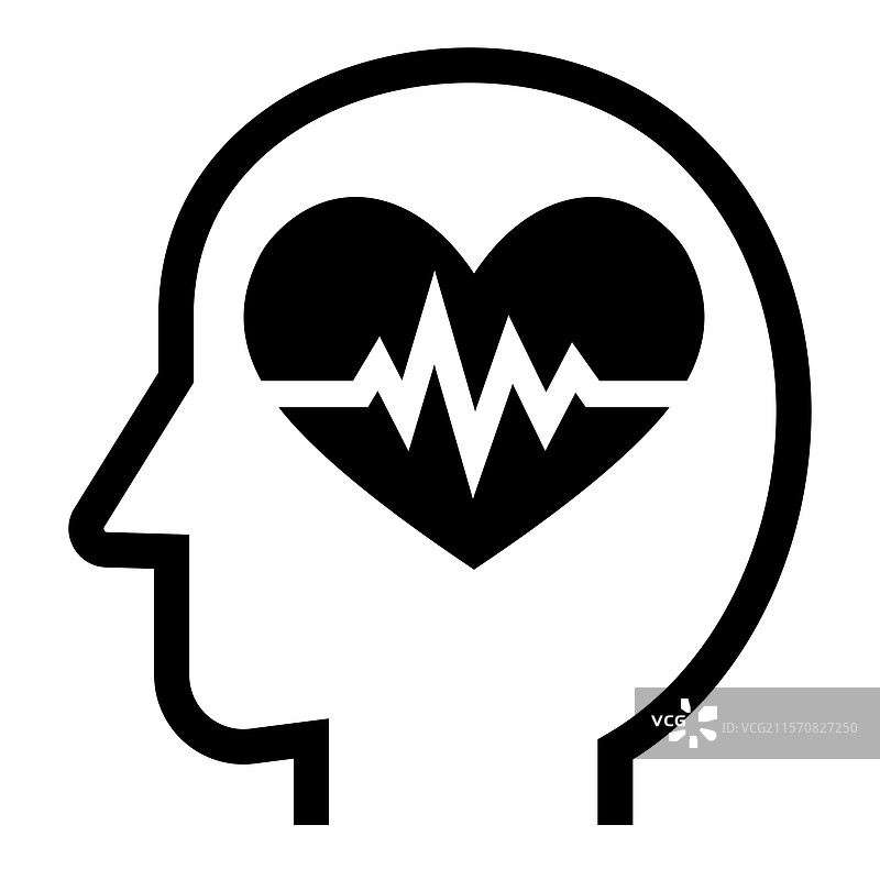 心理健康实心图标图片素材