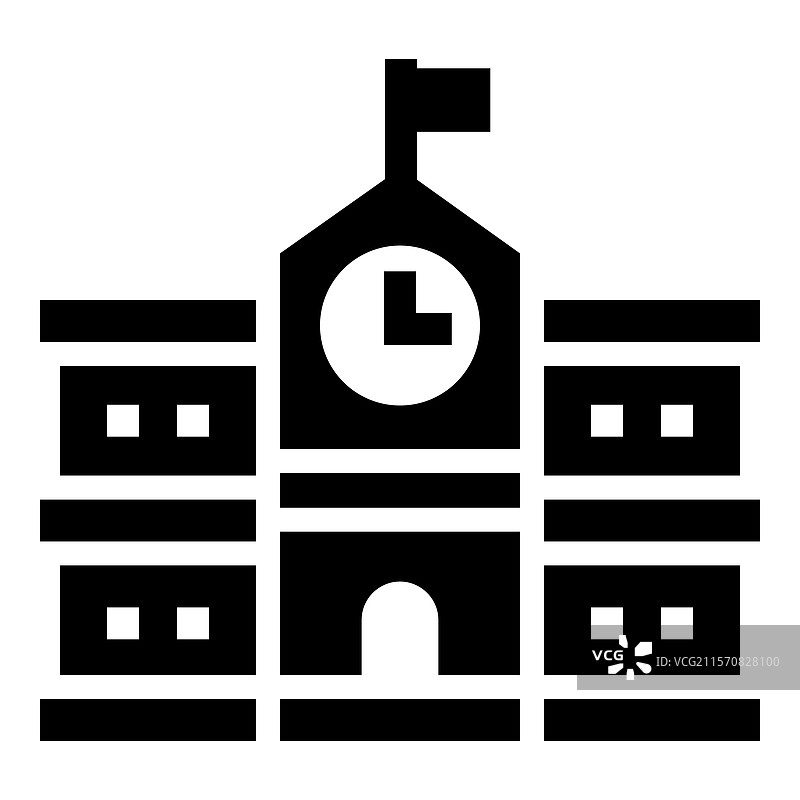 学校实心图标图片素材