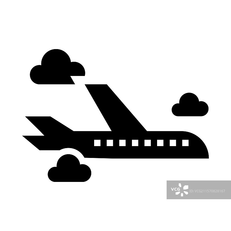 飞机实心图标图片素材