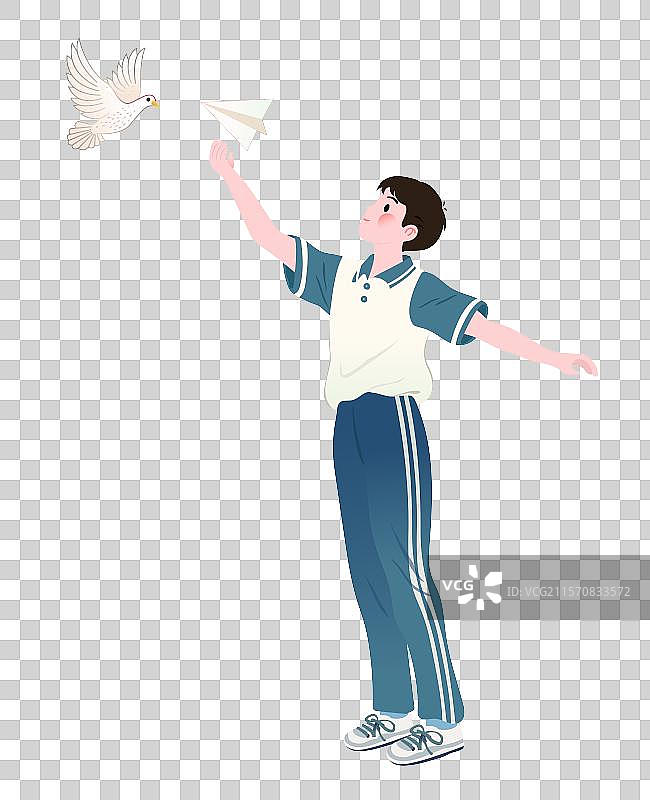 高考冲刺加油金榜题名高中生张开双手矢量元素图片素材