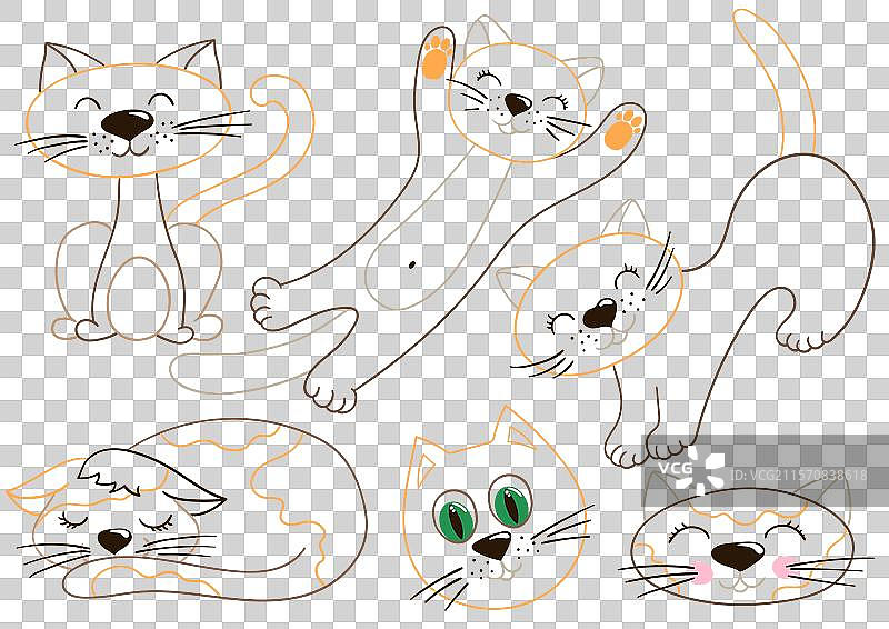 手绘风格的色彩组合图片素材