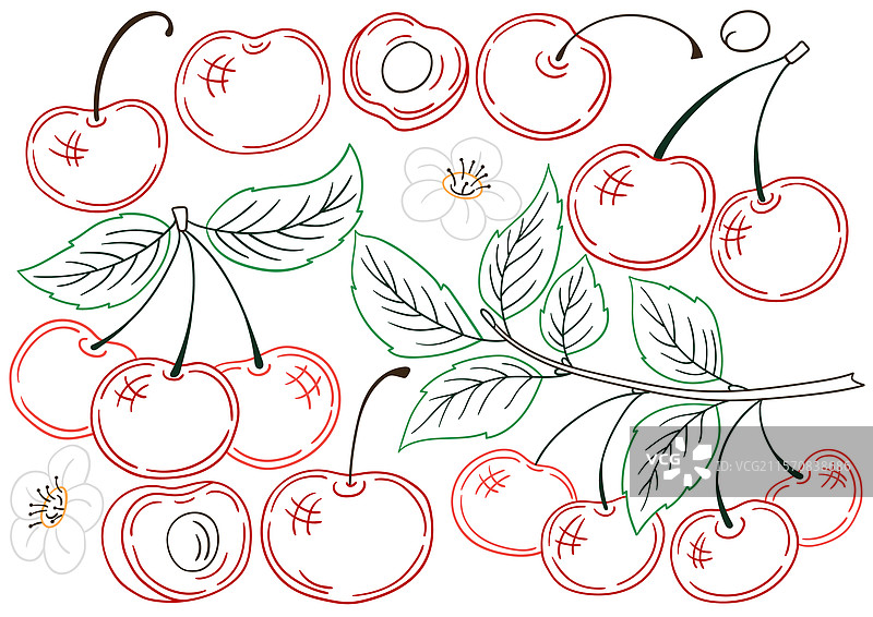 手绘风格的色彩组合图片素材