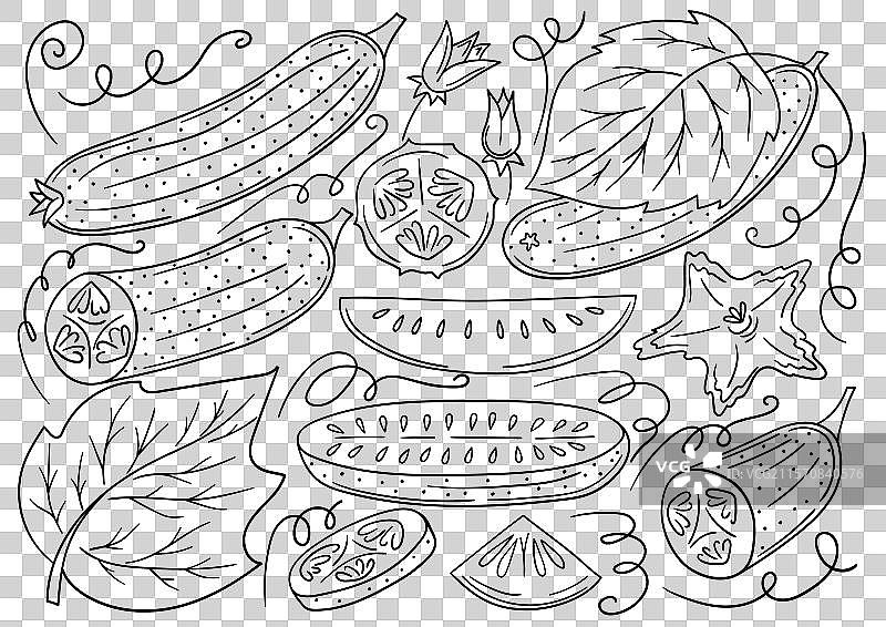 手绘风格的色彩组合图片素材