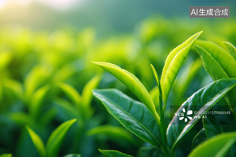【AI数字艺术】绿色的茶园图片素材