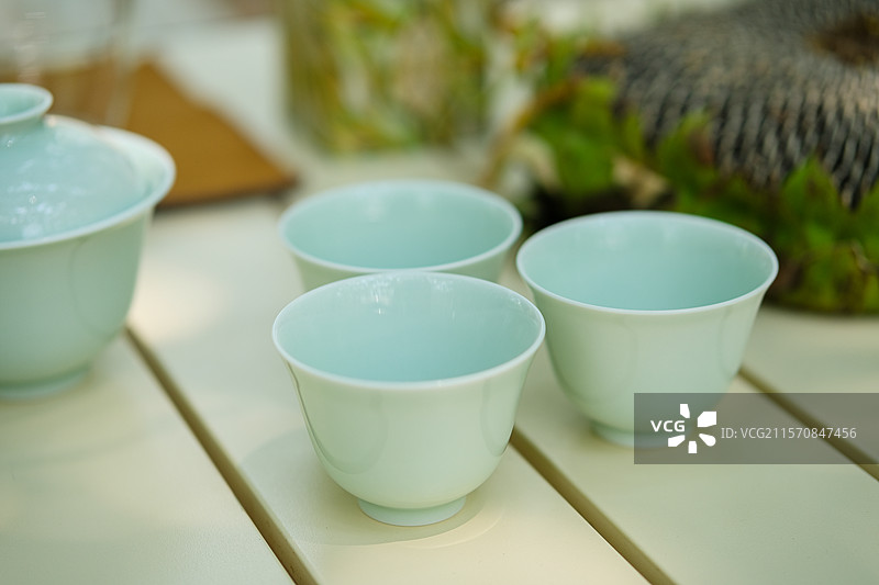 喝茶茶艺茶桌泡茶流程功夫茶茶器传统文化静物特写户外露营图片素材