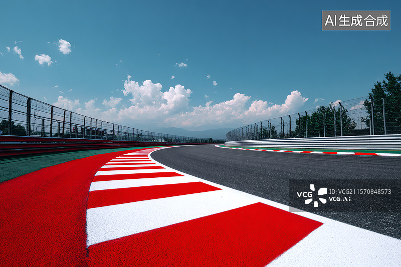 【AI数字艺术】赛道蓝天下的激情图片素材