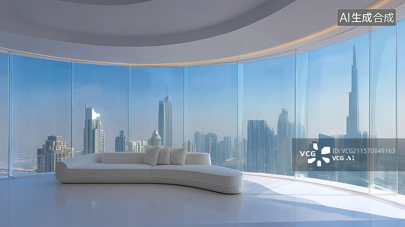 【AI数字艺术】现代公寓的壮丽城市景观图片素材