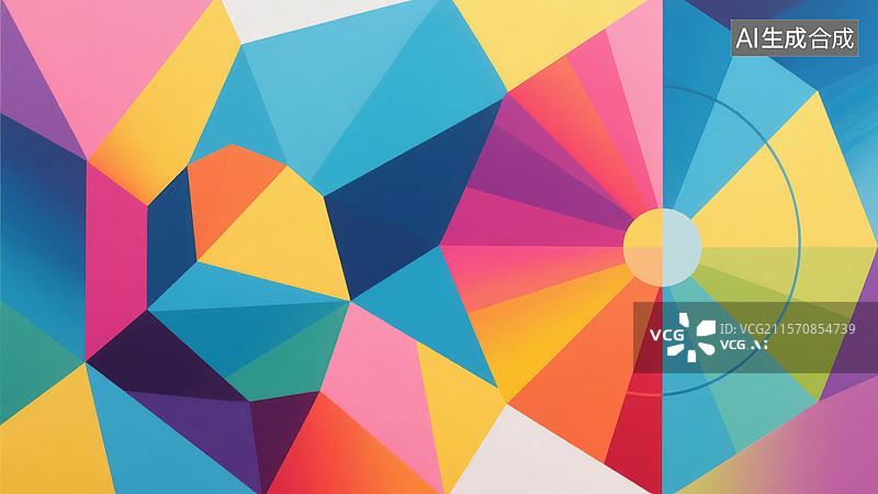 【AI数字艺术】彩色几何图形抽象艺术图片素材