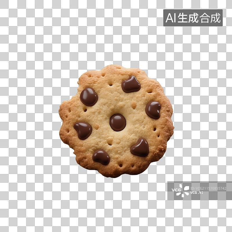 【AI数字艺术】3D建模的迷你巧克力饼干图片素材