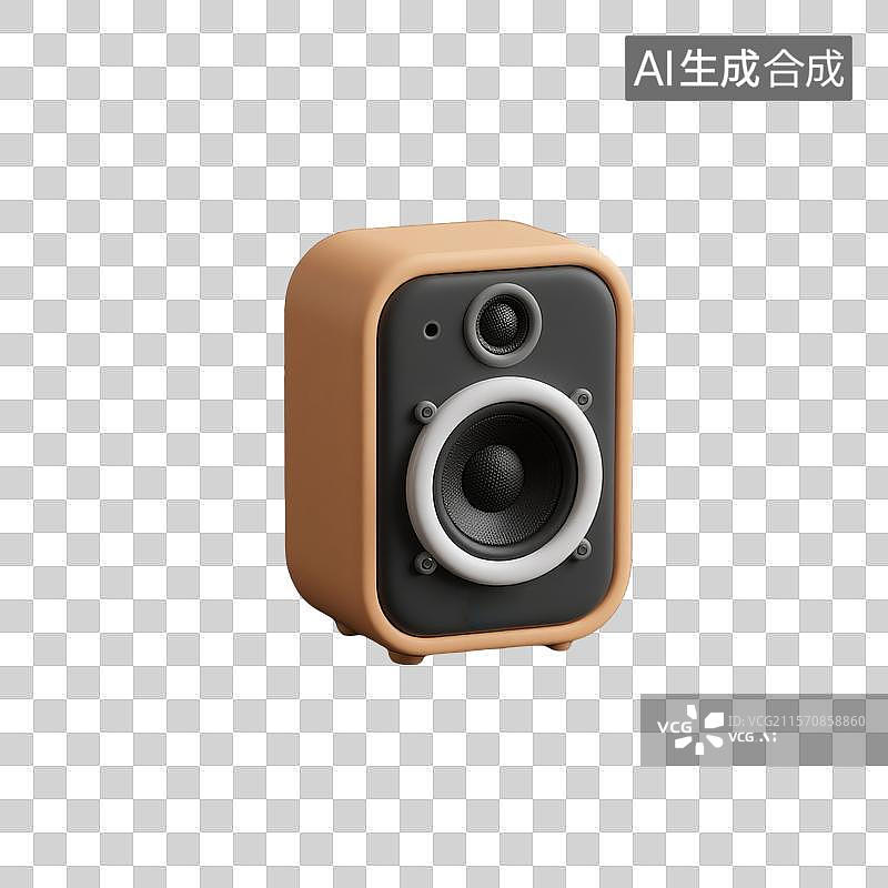 【AI数字艺术】3D建模的迷你音箱图片素材