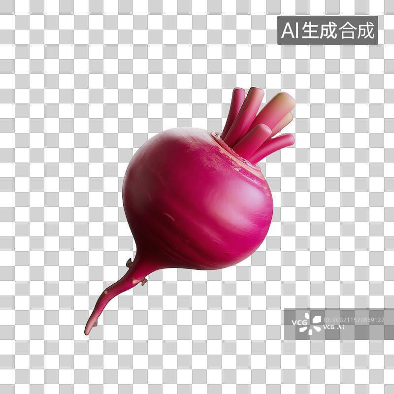 【AI数字艺术】3D建模的迷你甜菜根图片素材