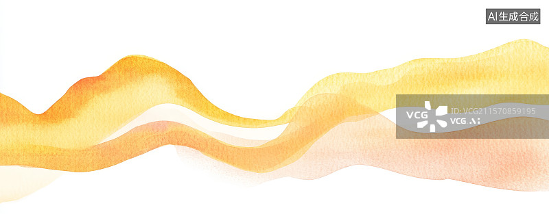 【AI数字艺术】抽象的橙黄色波浪图案图片素材