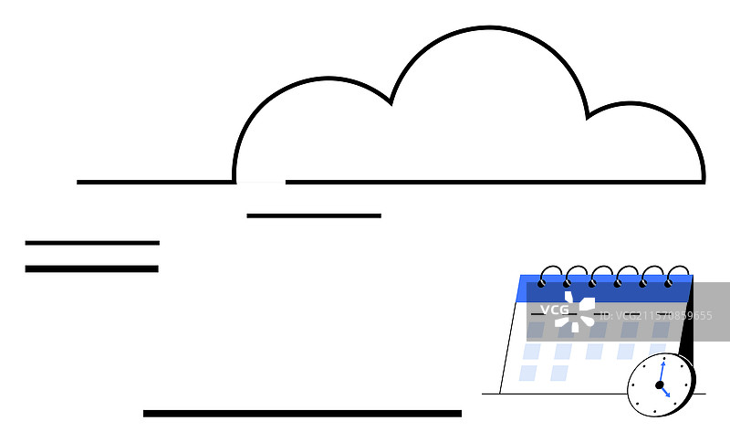 云存储与日历调度概念图片素材