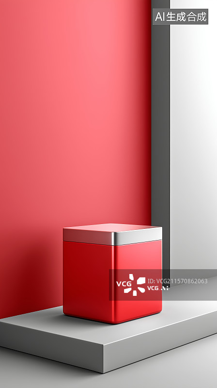 【AI数字艺术】发光立方体场景图片素材