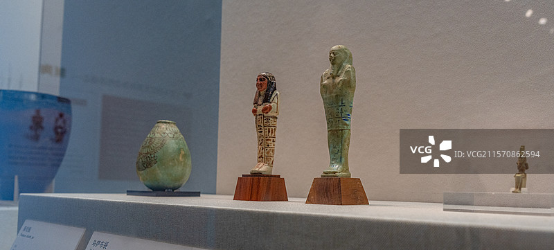 深圳博物馆展示的埃及文物乌萨布提图片素材