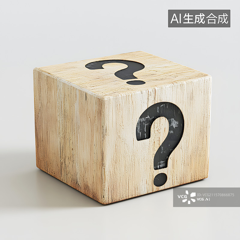 【AI数字艺术】AIGC：神秘盒子上的问号 符号 恶作剧 好奇心图片素材
