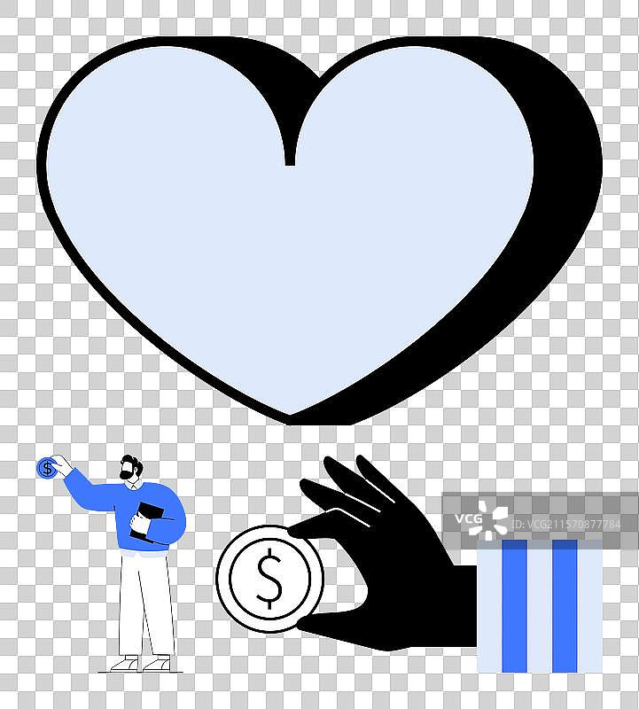 传递回馈理念的双手握着金钱图片素材