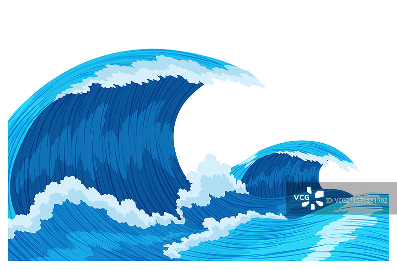 海洋波浪拍打水面，海洋风暴图片素材