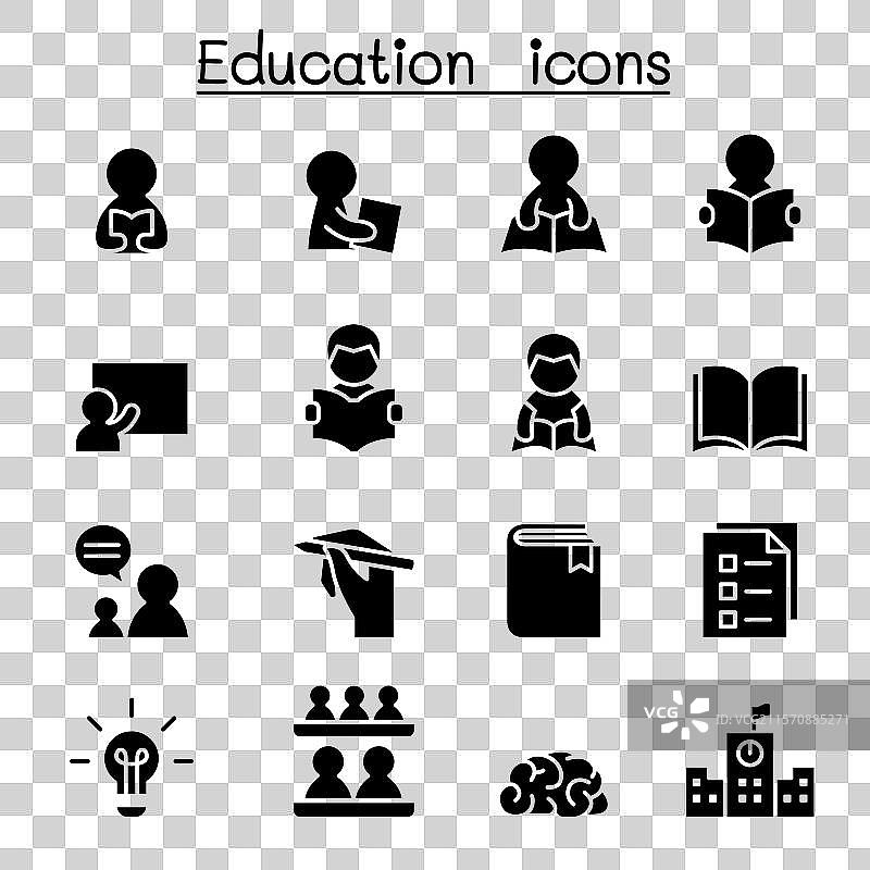 学习与教育图标集（图形风格）图片素材