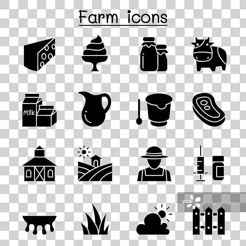 农场图标集（图形风格）图片素材