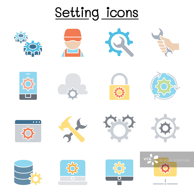 设置、配置、维护图标集图片素材