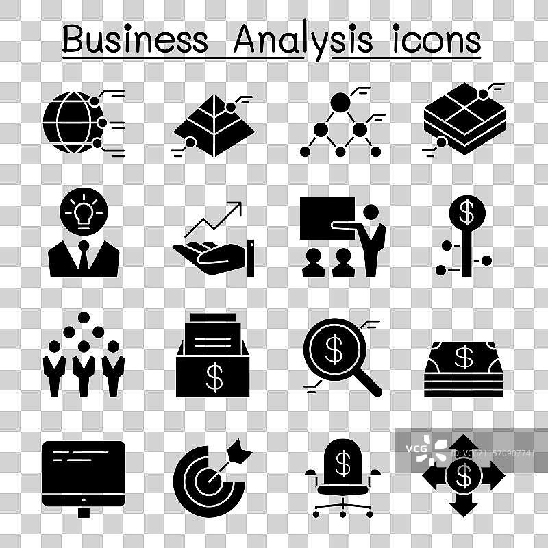 商业分析和概念图标集图片素材