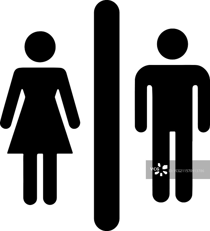 洗手间标志 男性与女性厕所标志图片素材