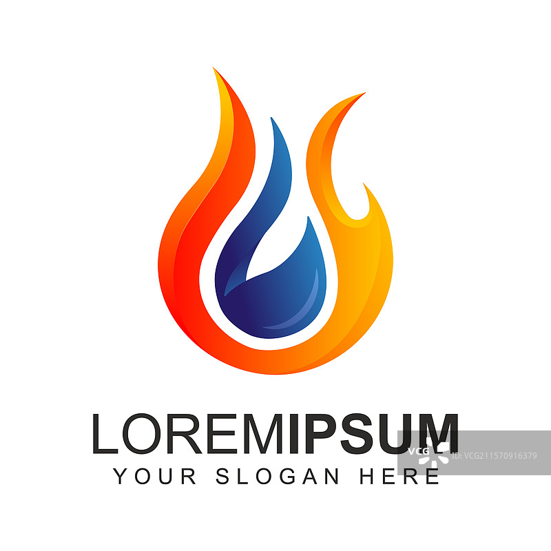 动态火水标志，带渐变色彩图片素材